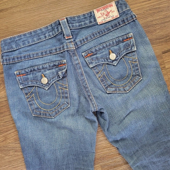 Y2K Vintage True Religion World Tour Joey Twisted Seam Flare Jeans Womens Sz 29* - Picture 9 of 10